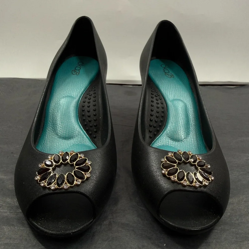EUC Oka-B Black Jessica Wedges - Picture 9 of 12